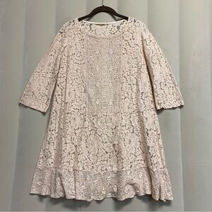 Alexandre Laurent Paris Women’s Dress Lace Crochet Floral Coquette Girlhoodcore